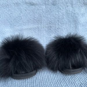 Girls Faux Fur Slides